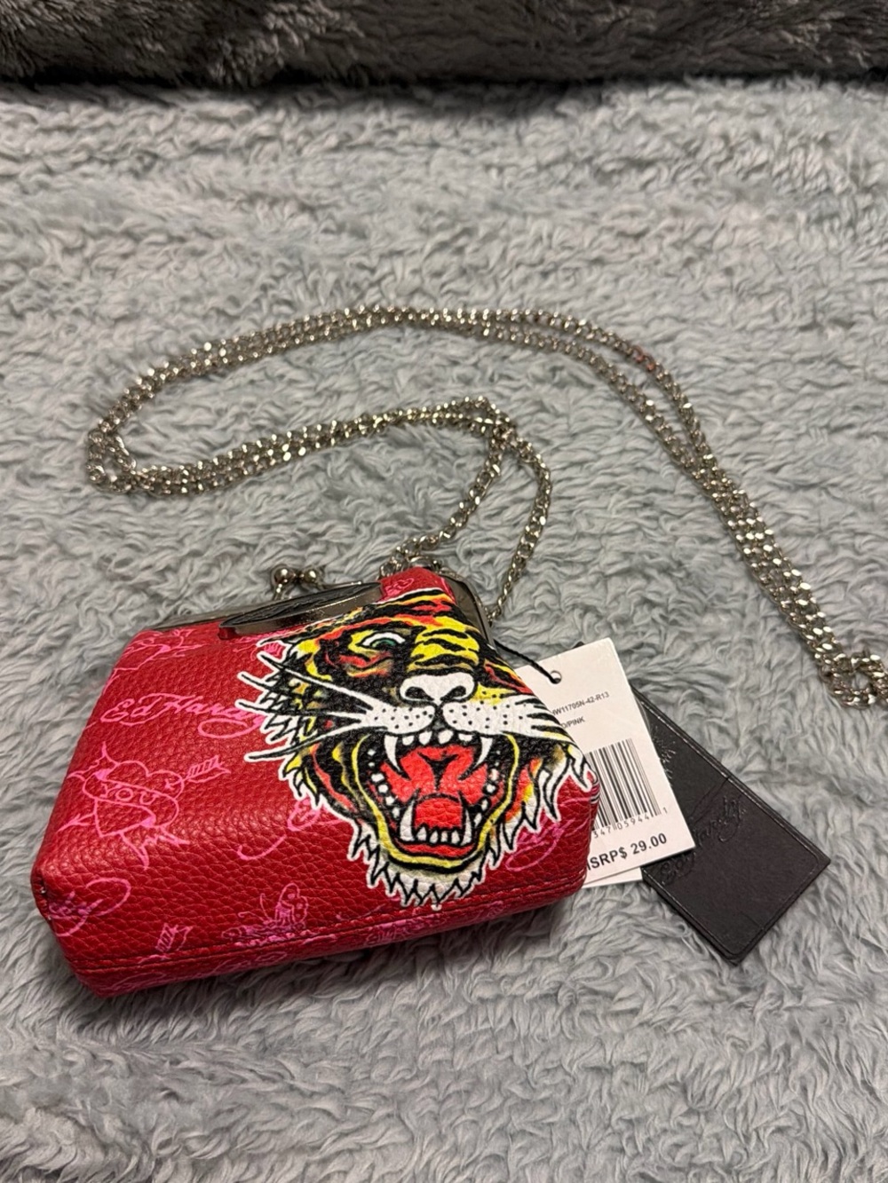 Ed Hardy  Red Embroidered Tiger Crossbody Bag -  Women